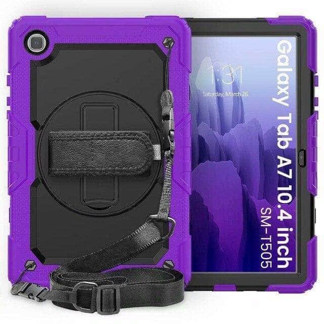 CaseBuddy Australia Casebuddy Purple Galaxy Tab A7 Case 10.5 T500 T505 Heavy Duty Shockproof Rugged Hybrid Protective Case