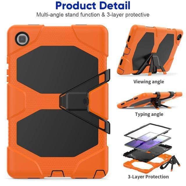 CaseBuddy Australia Casebuddy orange Galaxy Tab A7 Case 10.5 T500 T505 Shockproof Heavy Duty Rugged Case