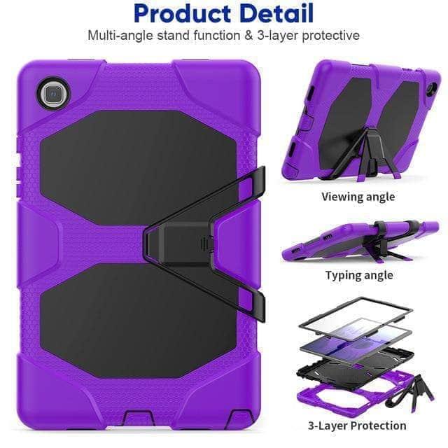 CaseBuddy Australia Casebuddy purple Galaxy Tab A7 Case 10.5 T500 T505 Shockproof Heavy Duty Rugged Case