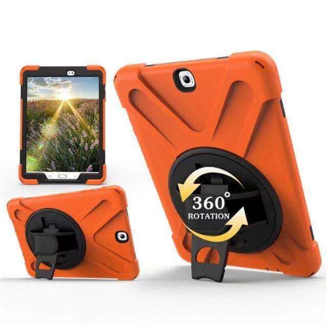 CaseBuddy Casebuddy Orange Galaxy Tab S2 9.7 SM-T810 T811 T813 T815 T819 360 Swivel Hand Strap Case