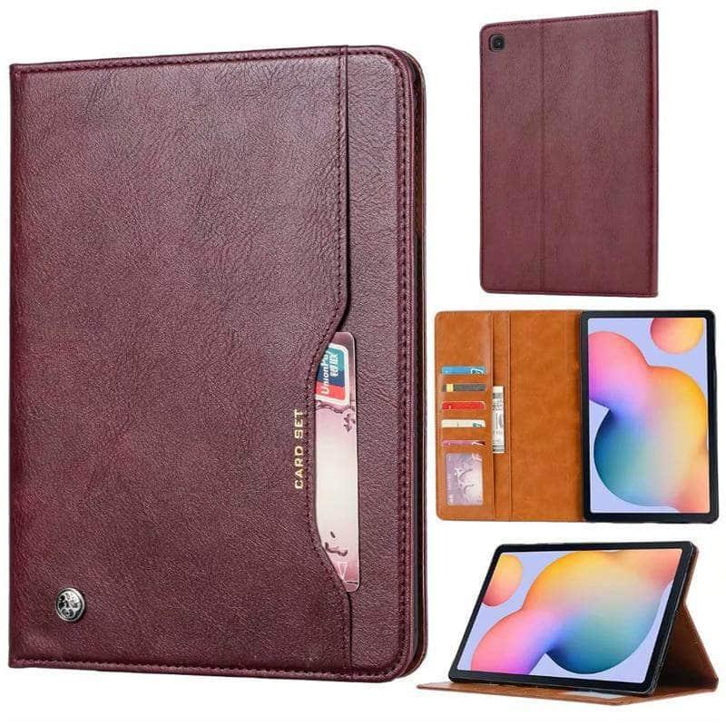 Galaxy Tab S6 Lite 10.4 P610 P615 PU Leather Stand Case with Card Slots - CaseBuddy