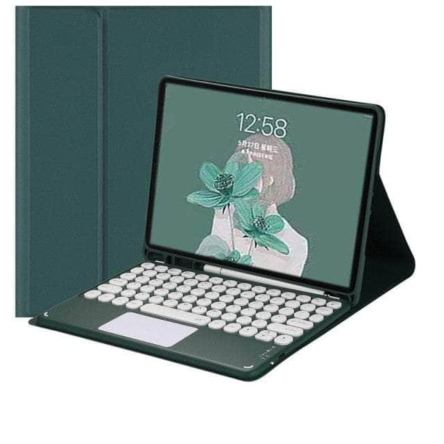 CaseBuddy Australia Casebuddy green key case / English Galaxy Tab S8 11 X700 Touchpad Keyboard Case
