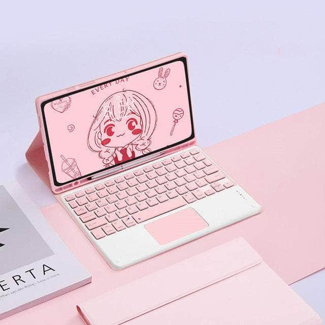 CaseBuddy Australia Casebuddy pink touch key case / English Galaxy Tab S8 Ultra X900 Touchpad Keyboard Case