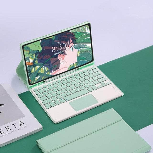 CaseBuddy Australia Casebuddy mint touch key case / English Galaxy Tab S8 Ultra X900 Touchpad Keyboard Case