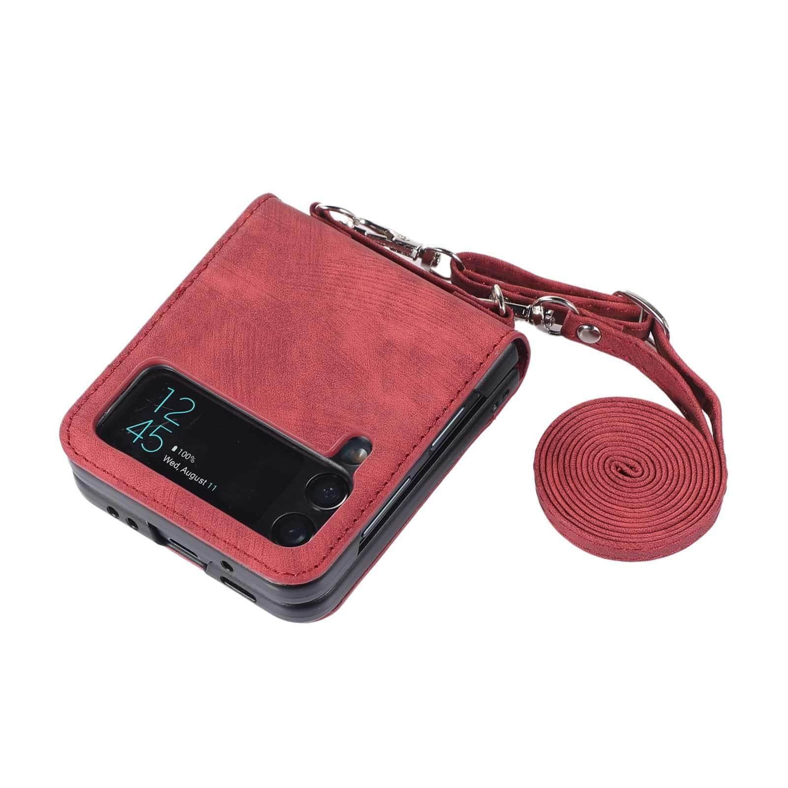 Casebuddy Galaxy Z Flip 4 Lanyard Leather Case