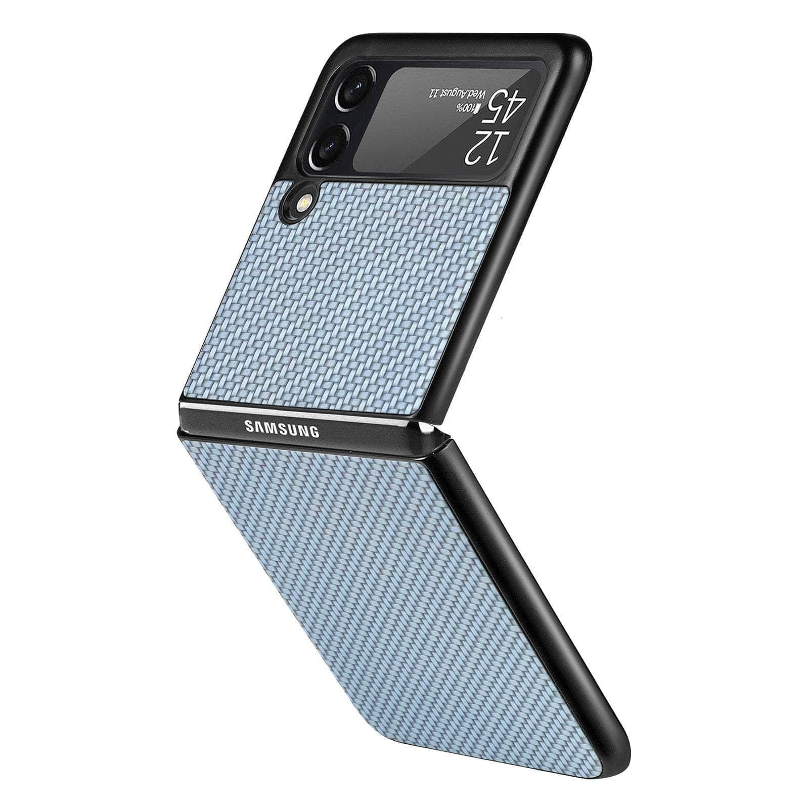 Casebuddy for Galaxy Z Flip 4 / Blue Galaxy Z Flip 4 Luxury Carbon Fiber Slim Case