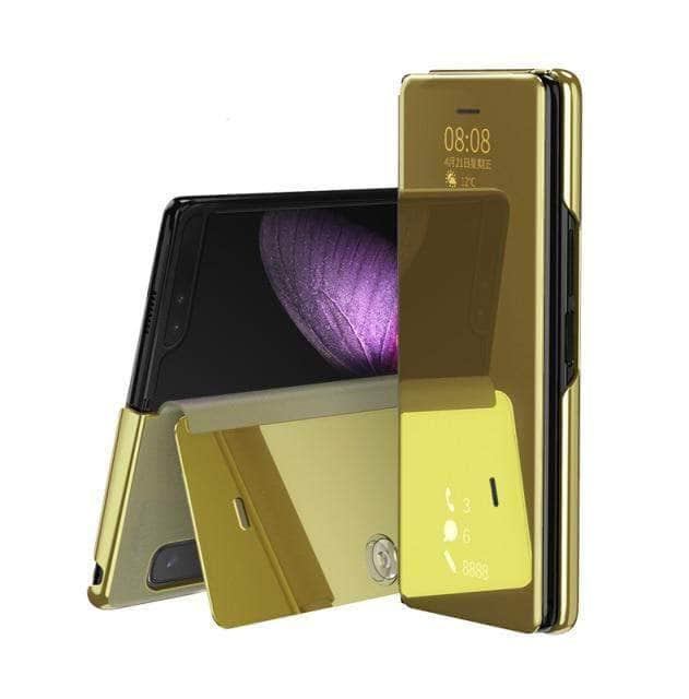 CaseBuddy Australia For Samsung Z Fold 3 / Gold Galaxy Z Fold 3 Mirror Clear View Case