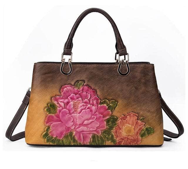 CaseBuddy Australia Casebuddy 2 Genuine Leather Flower Pattern Handbag