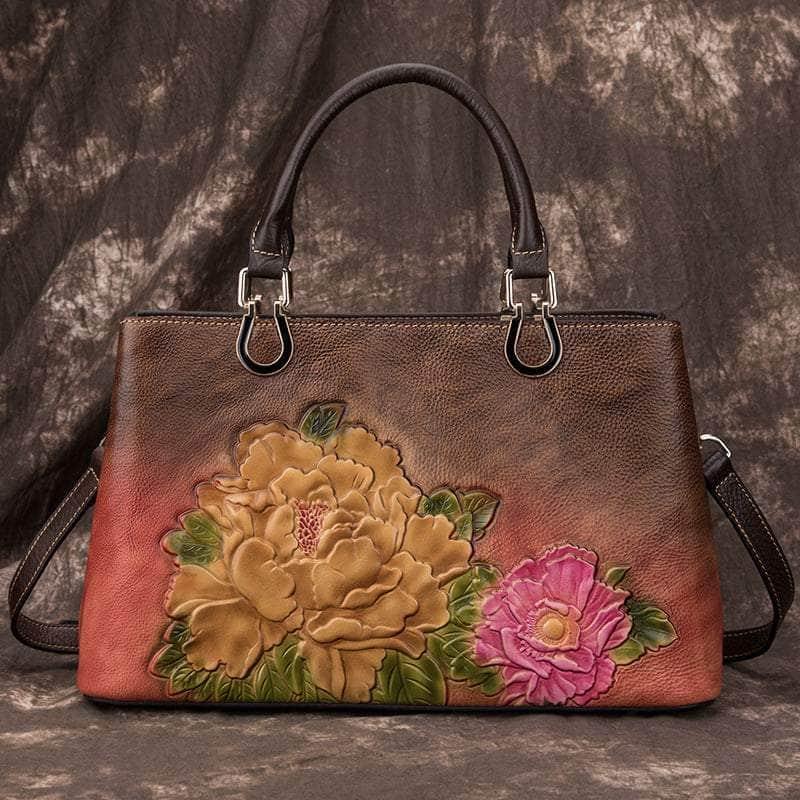 CaseBuddy Australia Casebuddy Genuine Leather Flower Pattern Handbag