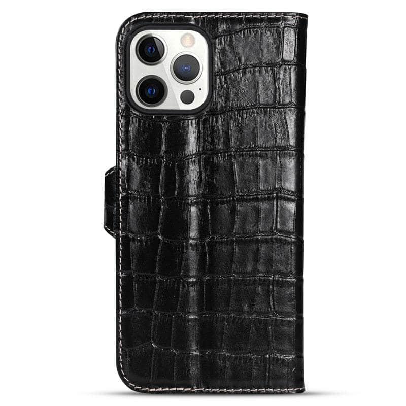 CaseBuddy Australia Casebuddy For iPhone 13 / black Genuine Leather iPhone 13 Natural Cowhide Full Edge Protection Case