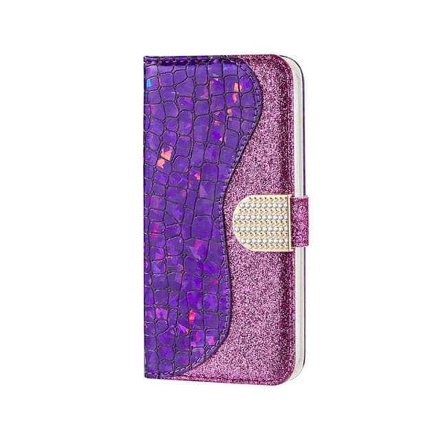 CaseBuddy Australia Casebuddy S22 Plus / Purple Glitter Bling Flip Galaxy S22 Plus Case
