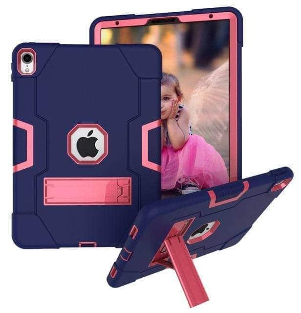 CaseBuddy Casebuddy dark blue pink Heavy Duty Rugged Shockproof Kids Hybrid Protective Case iPad Pro 11" 2018 A1980,A2013,A1934