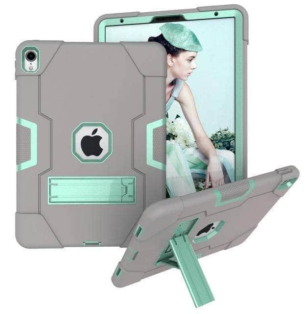 CaseBuddy Casebuddy grey mint Heavy Duty Rugged Shockproof Kids Hybrid Protective Case iPad Pro 11" 2018 A1980,A2013,A1934