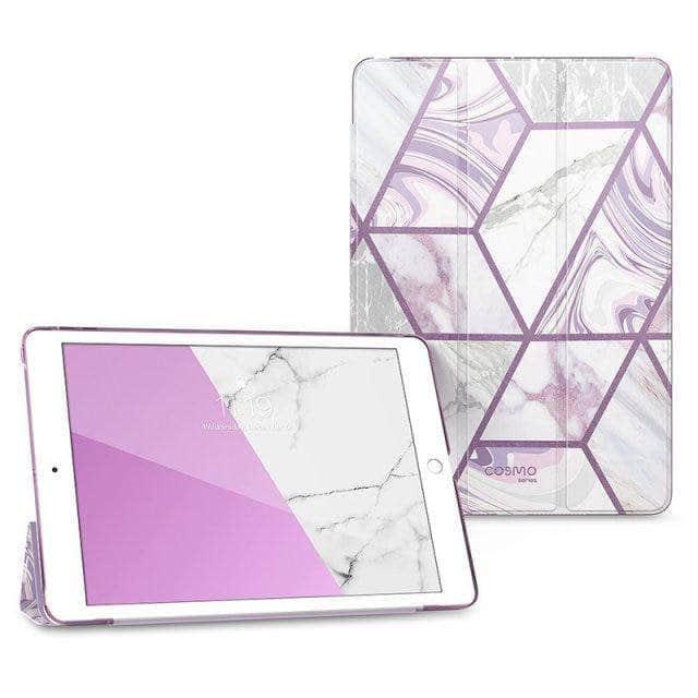 CaseBuddy Australia Casebuddy Purple I-BLASON iPad 10.2 Cosmo Marble Trifold Stand Case