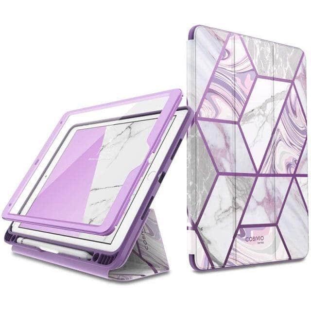 CaseBuddy Australia Casebuddy Purple I-BLASON iPad Air 3 Cosmo Marble Trifold Stand Case