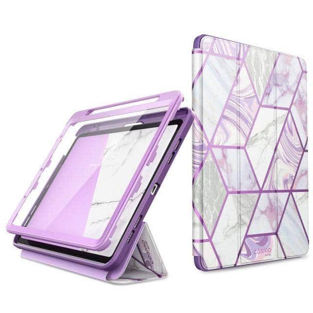 CaseBuddy Australia Casebuddy Purple I-BLASON iPad Air 4 Cosmo Marble Trifold Stand Case