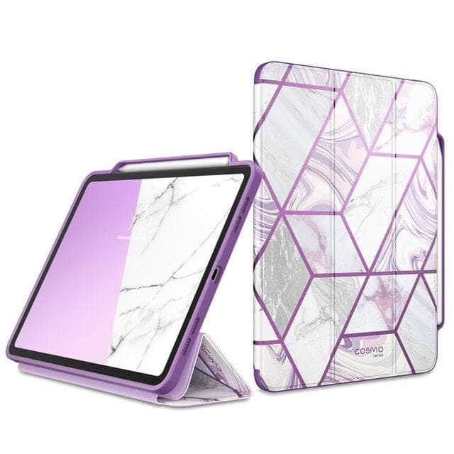 CaseBuddy Australia Casebuddy Purple I-BLASON iPad Pro 12.9 Case (2020) Cosmo Full-Body Trifold Stand Marble Case