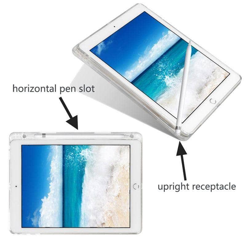 iPad 10.2 2019/2020 (iPad 7/8) Pencil Holder Clear Silicone Soft Case - CaseBuddy