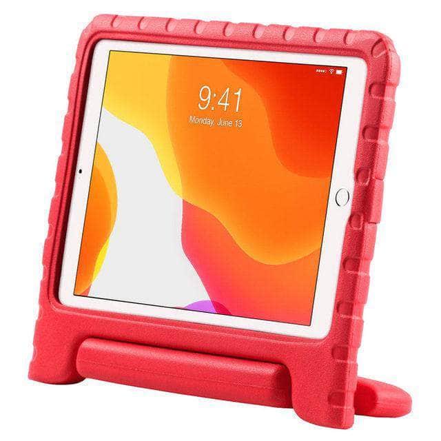 CaseBuddy Australia Casebuddy Red iPad 10.2 Case (iPad 9) Kids Lightweight Protective Shockproof Case