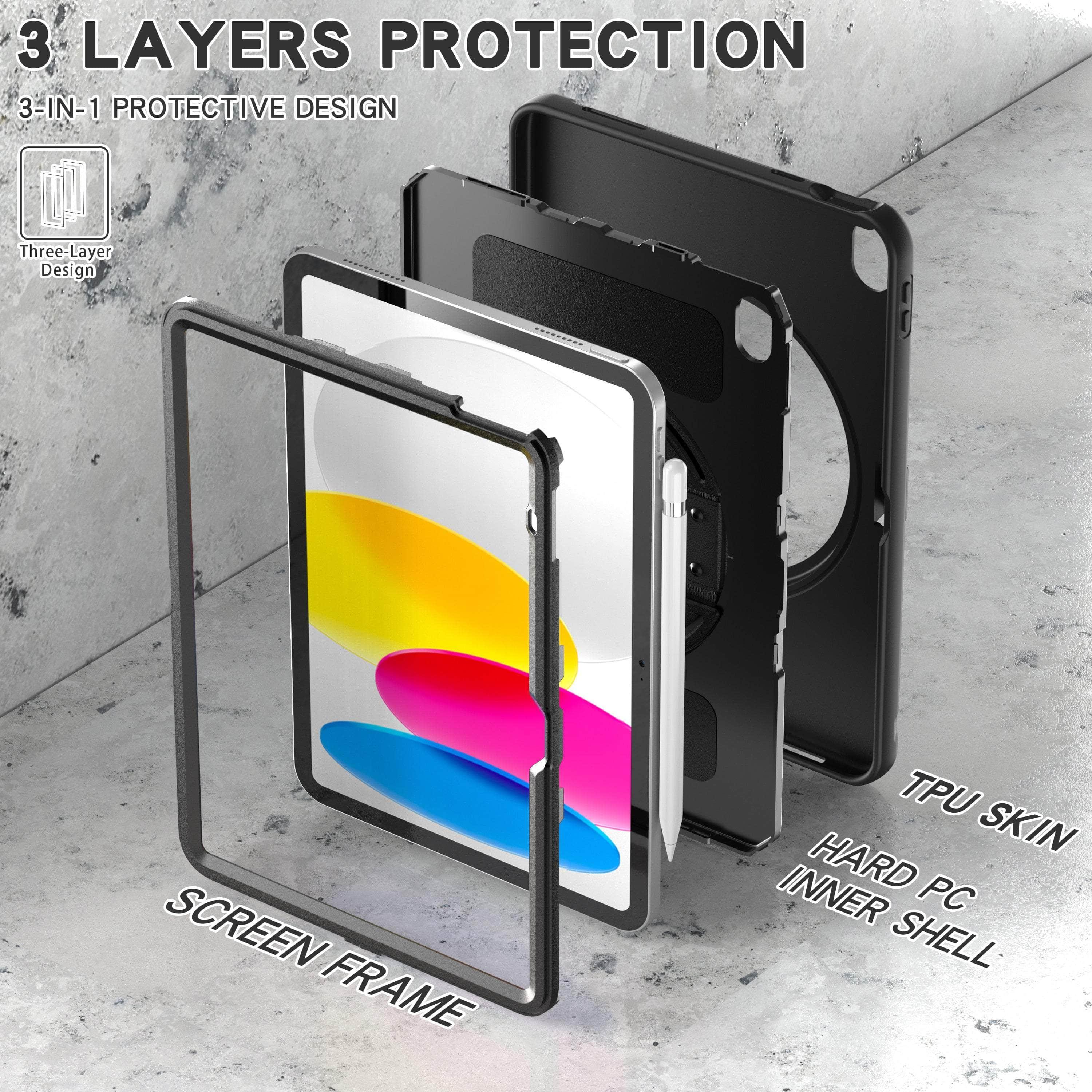 Casebuddy iPad 10 2022 Heavy Duty Shockproof Rugged Casde