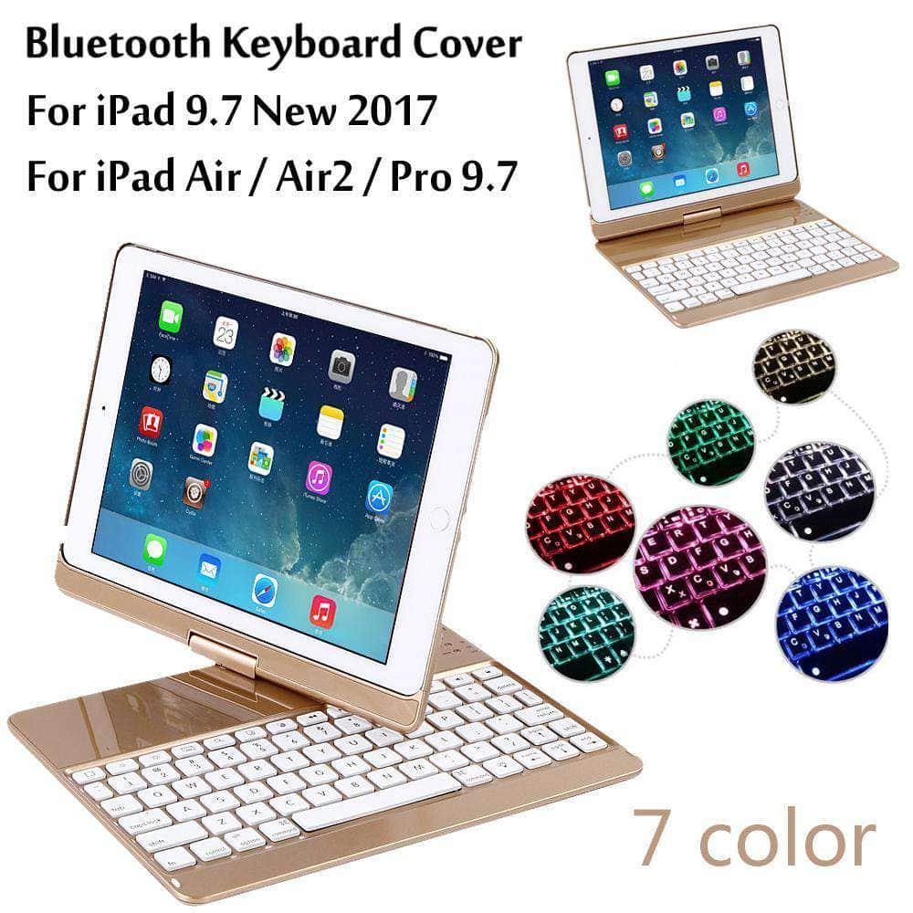 CaseBuddy Casebuddy iPad 360 Rotation Backlit Light Wireless Bluetooth Keyboard Case iPad 5/6 Air 1/2