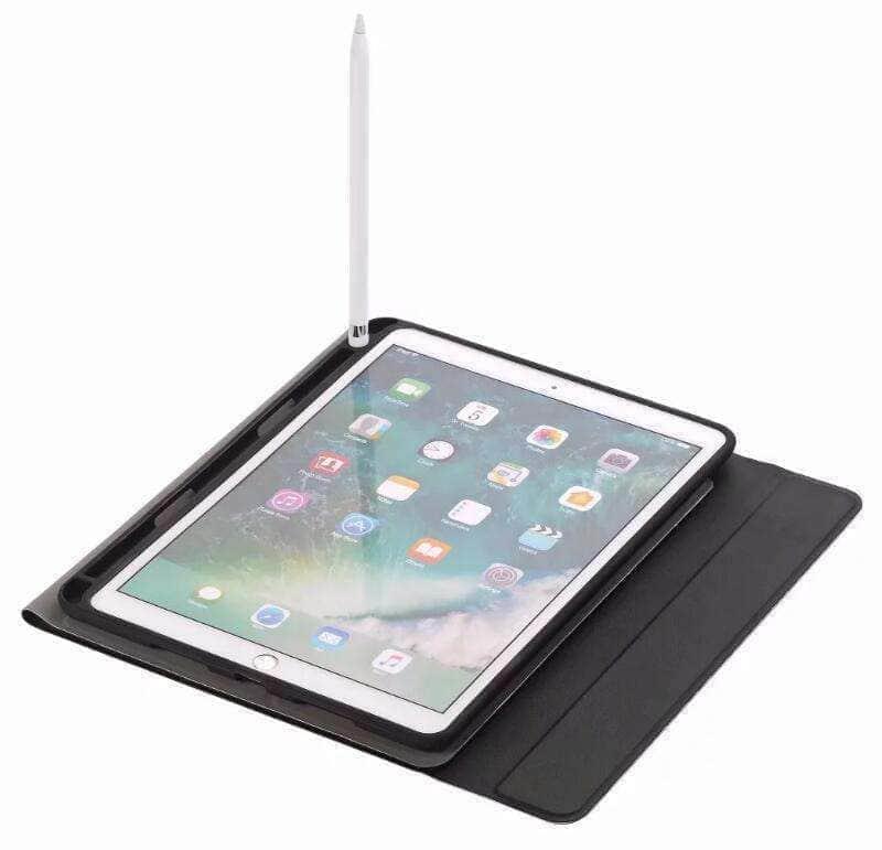 CaseBuddy Casebuddy iPad 9.7 5/6 Leather Look Split Bluetooth Keyboard Case with Pen Slot