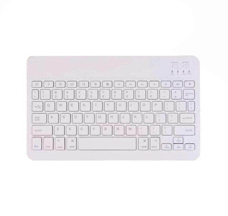 CaseBuddy Casebuddy White Keyboard iPad 9.7 5/6 Leather Look Split Bluetooth Keyboard Case with Pen Slot