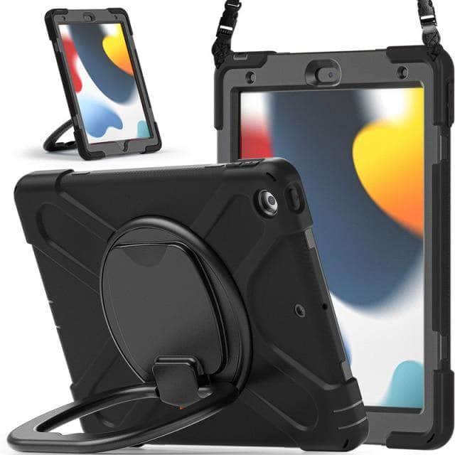 CaseBuddy Australia Casebuddy Black iPad 9 Full Protection 360 Stand Shockproof Case
