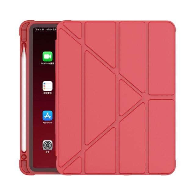 CaseBuddy Australia Casebuddy Red / 10.2 9th iPad 9 Smart Cover With Pencil Holder