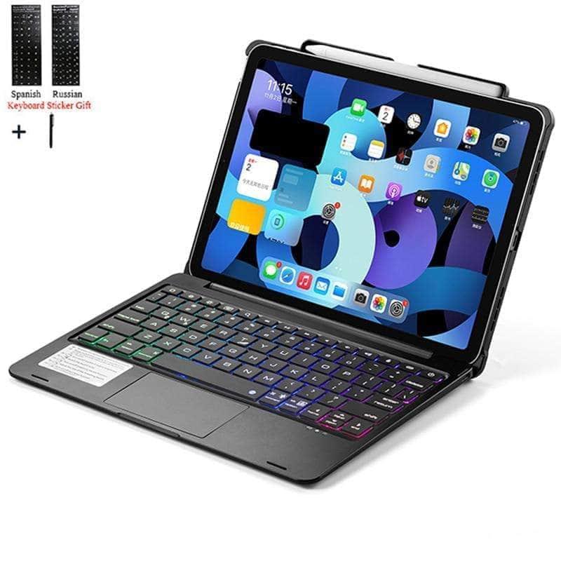 CaseBuddy Australia Casebuddy iPad Air 5 2022 Touchpad Backlit Wireless Bluetooth Pen Holder Keyboard Case