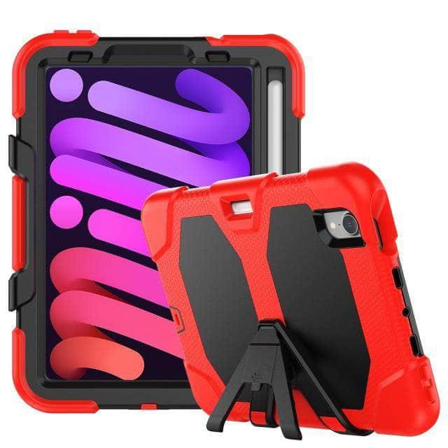CaseBuddy Australia Casebuddy Red iPad Mini 6 Shockproof Anti-fall Protective Rugged Case