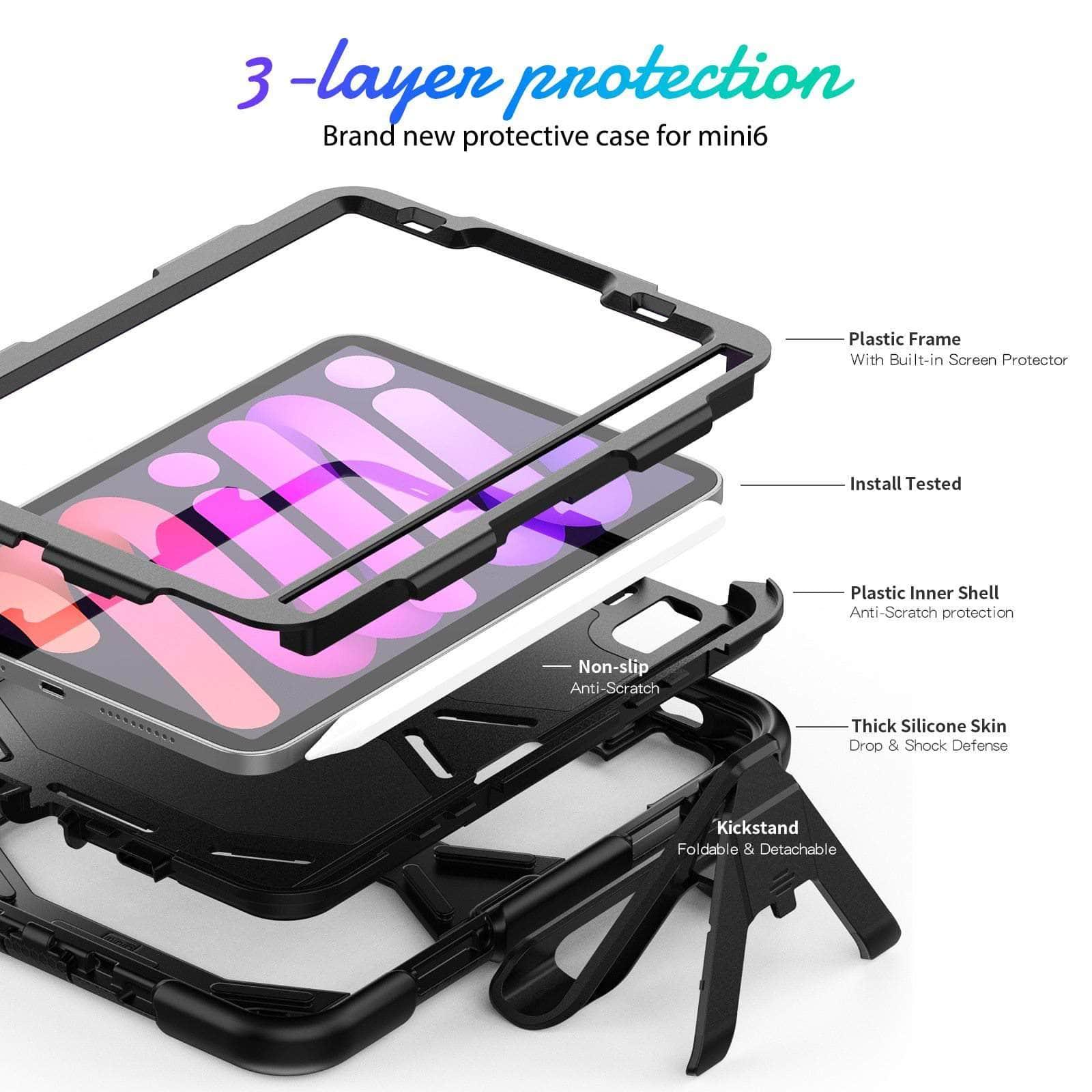 CaseBuddy Australia Casebuddy iPad Mini 6 Shockproof Anti-fall Protective Rugged Case