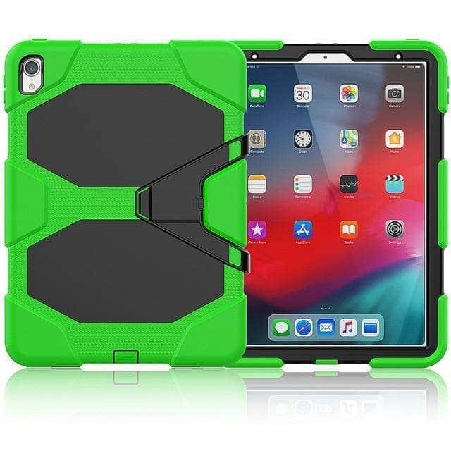 CaseBuddy Casebuddy Green iPad Pro 11" (2018) A1980 Military Heavy Duty Silicone PC Rugged Stand Case