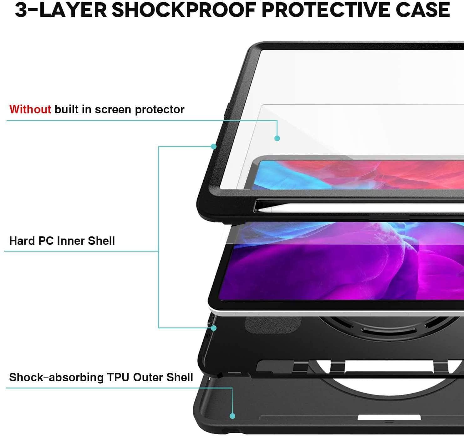 iPad Pro 11 2020 Pencil Wireless Charging Rugged Heavy Duty Shockproof Case - CaseBuddy