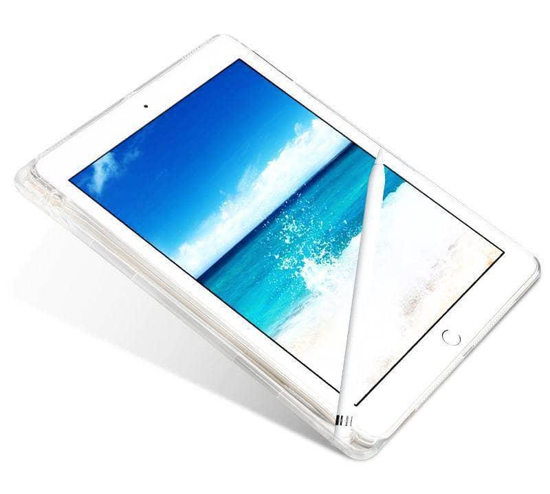 iPad Pro 11 Clear Crystal Transparent Soft TPU Pen Holder Case - CaseBuddy
