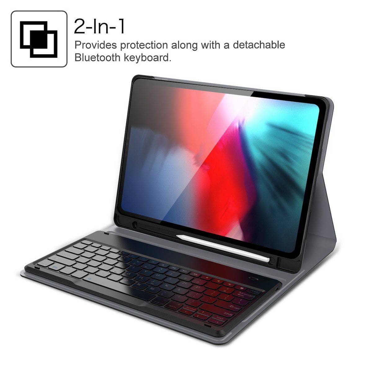 iPad Pro 12.9 2018 Keyboard Tablet Case Pencil Holder Leather Smart Cover A1876 A2014 A1895 A1983 - CaseBuddy