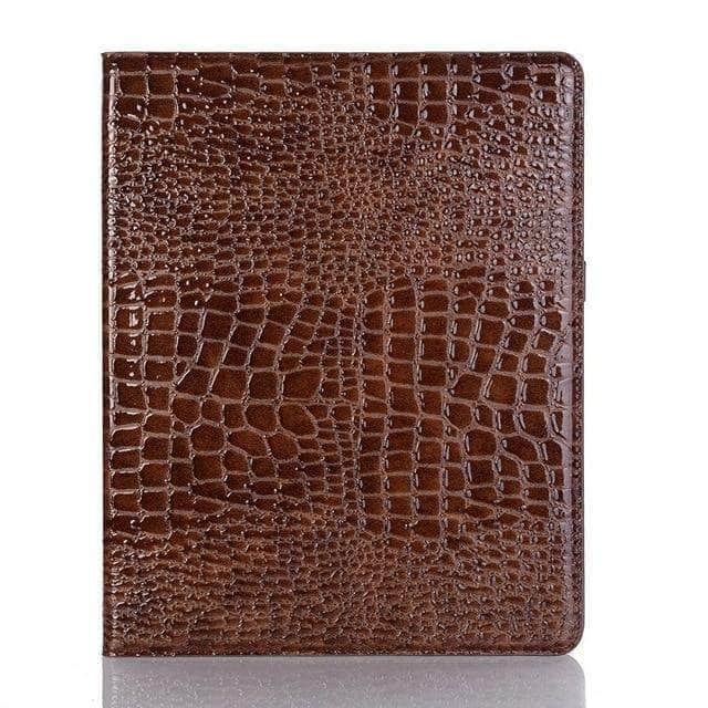 CaseBuddy Australia Casebuddy Brown iPad Pro 12.9 2020 Premium PU Leather Crocodile Pattern Smart Case