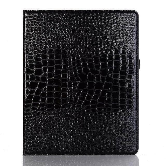 CaseBuddy Australia Casebuddy Black iPad Pro 12.9 2020 Premium PU Leather Crocodile Pattern Smart Case