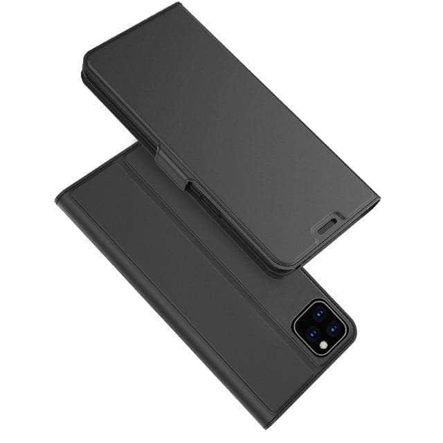 CaseBuddy Casebuddy iPhone11 Pro Max 6.5 / Black iPhone 11 Pro Max Case PU Leather Flip Stand Card Slots Case Magnet Buckle