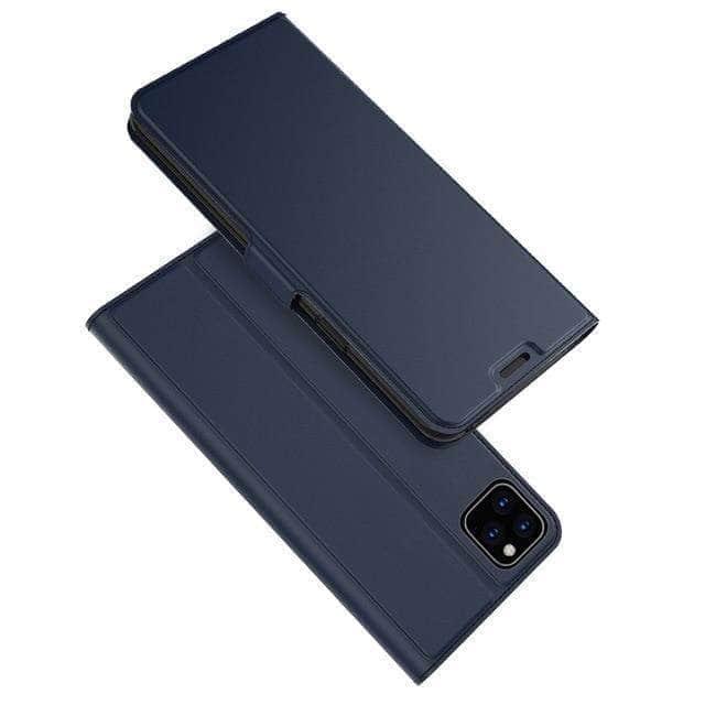 CaseBuddy Casebuddy iPhone11 Pro Max 6.5 / Blue iPhone 11 Pro Max Case PU Leather Flip Stand Card Slots Case Magnet Buckle
