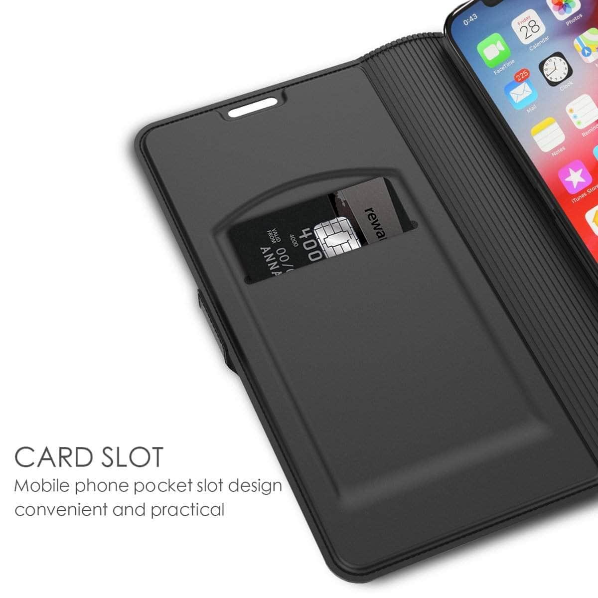 CaseBuddy Casebuddy iPhone 11 Pro Max Case PU Leather Flip Stand Card Slots Case Magnet Buckle