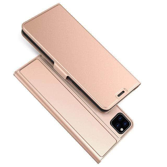 CaseBuddy Casebuddy iPhone11 Pro Max 6.5 / Rose Gold iPhone 11 Pro Max Case PU Leather Flip Stand Card Slots Case Magnet Buckle