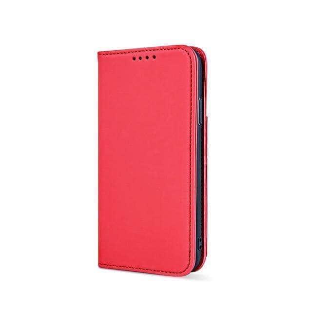 CaseBuddy Australia Casebuddy iphone 12 / Red iPhone 12 11 Mini Pro Max Flip Case Thin Magnetic Card Holder