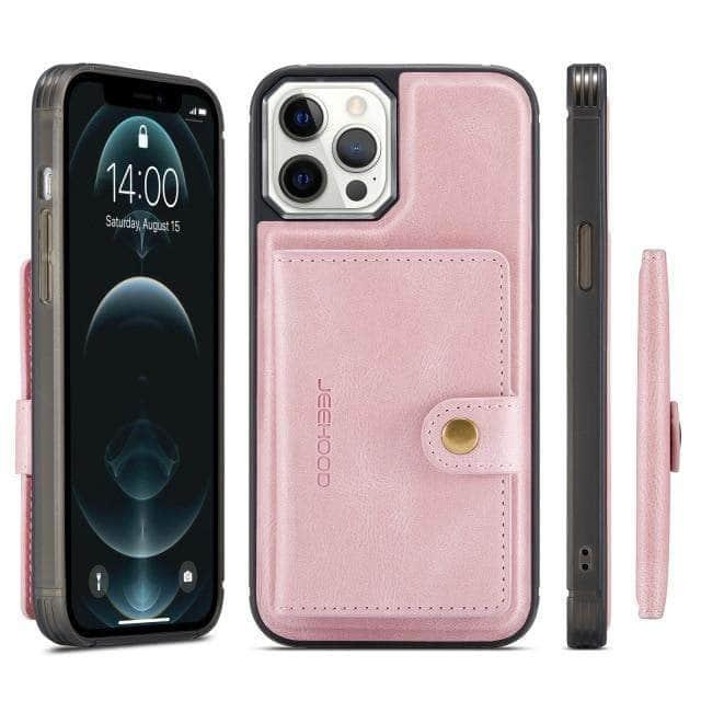 CaseBuddy Australia Casebuddy for iPhone 13 Mini / Pink iPhone 13 Mini Back Leather Card Holder Case