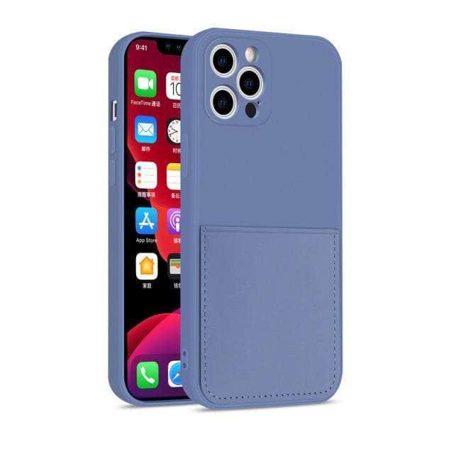 CaseBuddy Australia Casebuddy For iphone 13 Mini / Lavender Grey iPhone 13 Mini Liquid Silicone Case With Card Holder