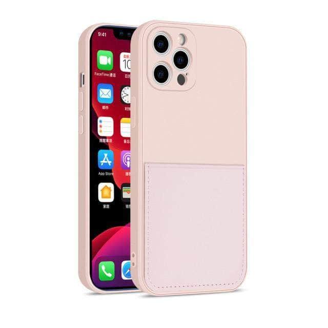 CaseBuddy Australia Casebuddy For iphone 13 Mini / Pink iPhone 13 Mini Liquid Silicone Case With Card Holder