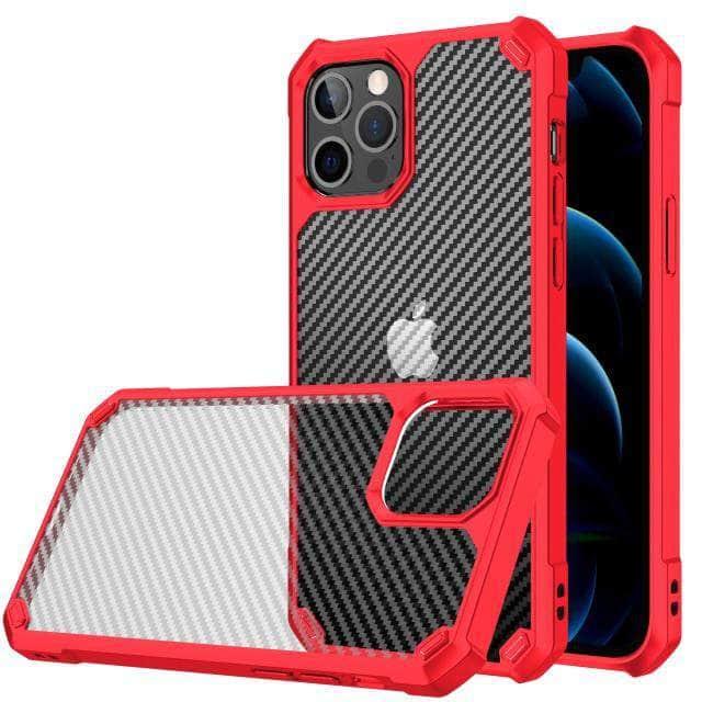 CaseBuddy Australia Casebuddy iPhone 13 Pro Max / Red iPhone 13 Pro Max Airbag Carbon Fiber Shockproof Case