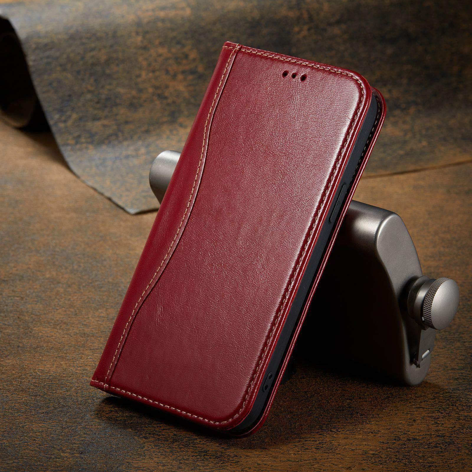 CaseBuddy Australia Casebuddy iPhone 13 Pro Max Genuine Leather Wallet Card Slot Case