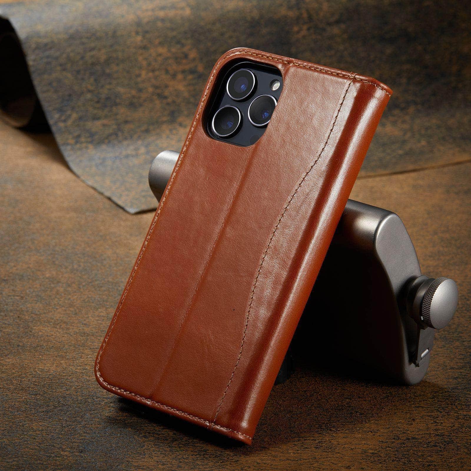 CaseBuddy Australia Casebuddy iPhone 13 Pro Max Genuine Leather Wallet Card Slot Case