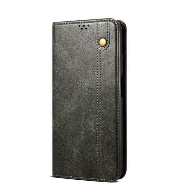 CaseBuddy Australia Casebuddy iPhone 13 Pro / green iPhone 13 Pro Stand Card Pocket Leather Soft Case